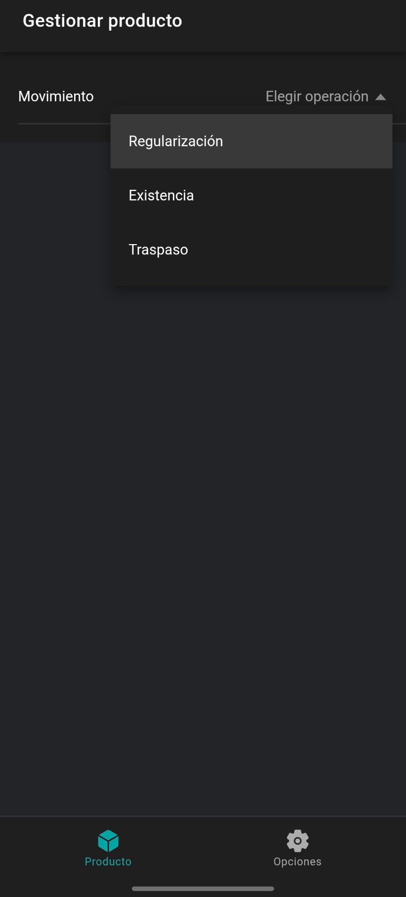 Elegir operación